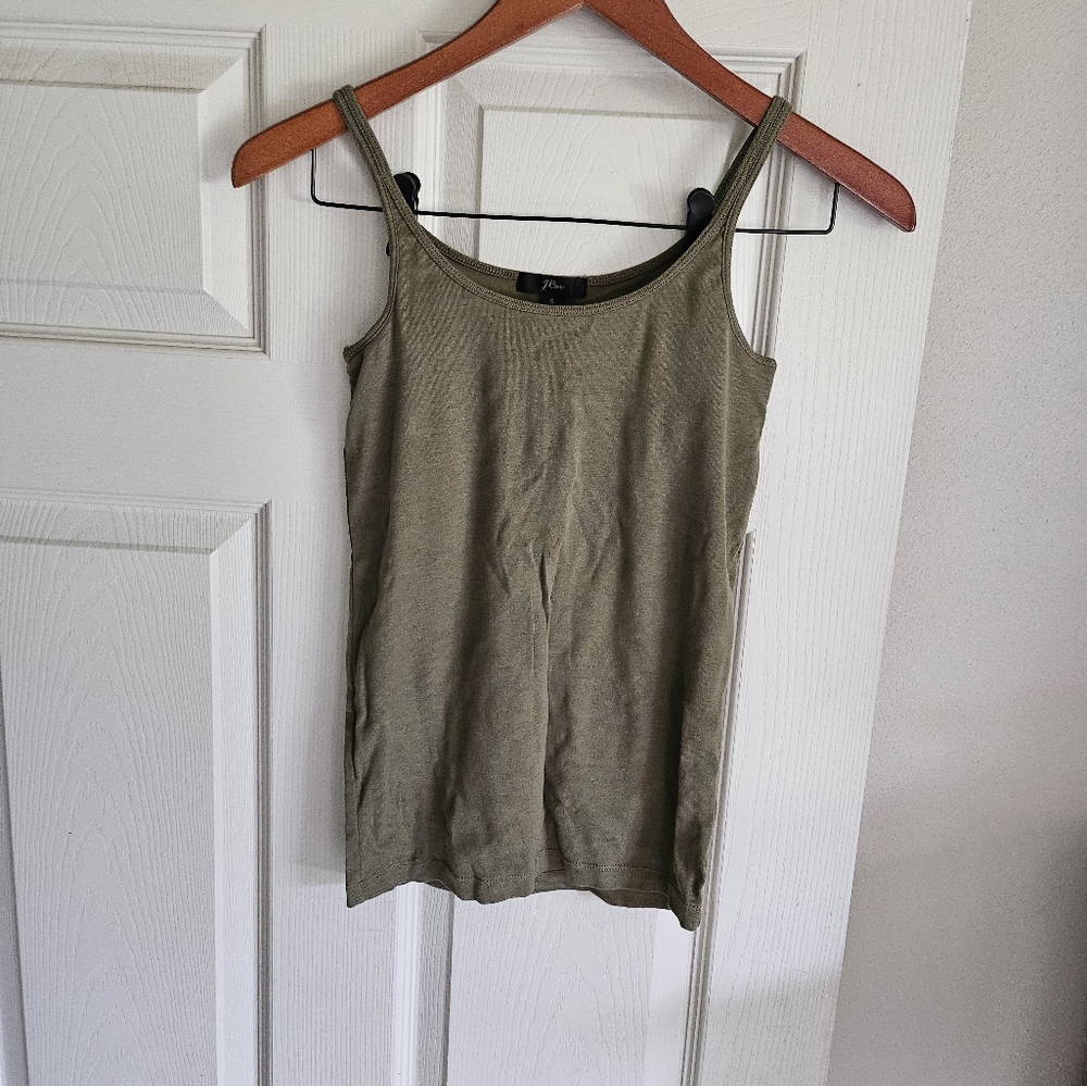 J.Crew S Green Tank Top Lined Bust Excellent Condition
